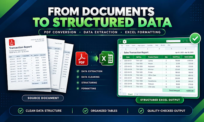 convert PDF to excel and extract accurate structured data