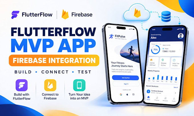 build a flutterflow mvp app with firebase integration