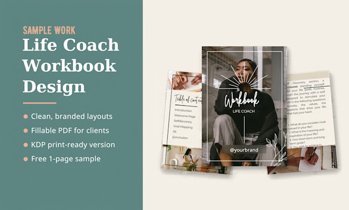 design an interactive fillable PDF workbook for coaches and courses