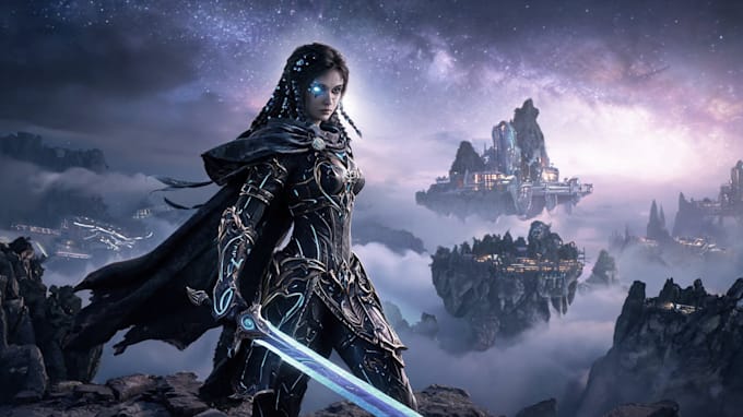 create cinematic 3d character art for fantasy and sci fi