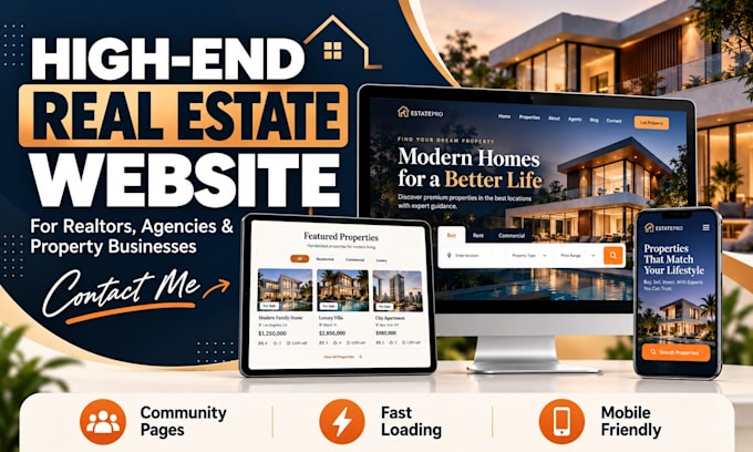 build real estate agent, realtor and investor website with idx mls integration