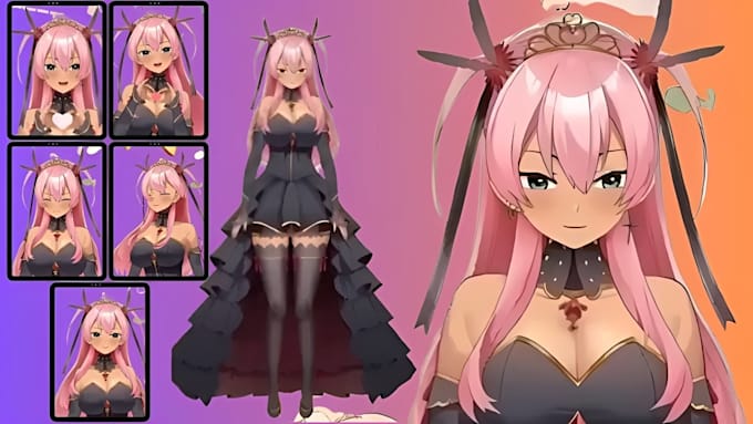 create live2d vtuber model live2d rigging female anime vtuber