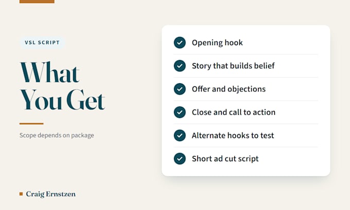 write a vsl script for your video sales letter that sells