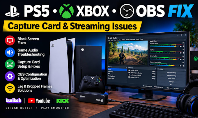 fix ps5, xbox, capture card and obs streaming issues
