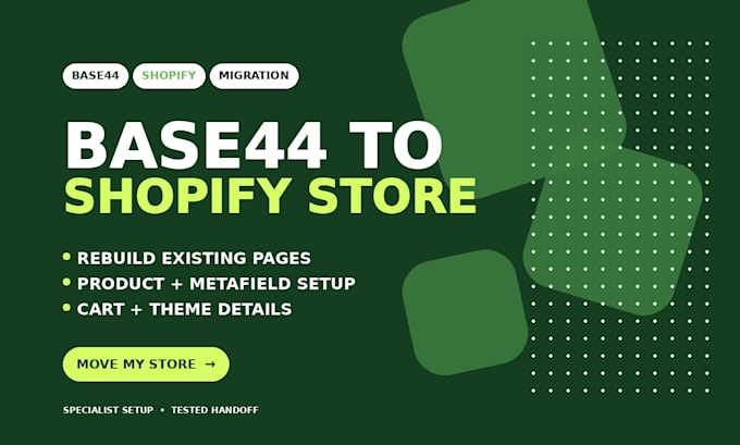 migrate base44 storefronts to shopify themes and ecommerce