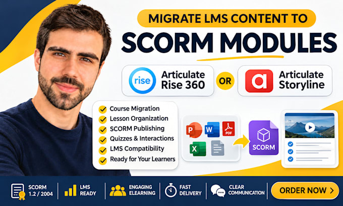 migrate lms content to scorm modules using articulate rise 360 storyline