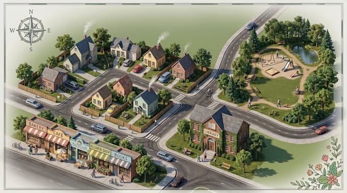 create illustrated city maps, neighborhood maps, street maps and vector maps