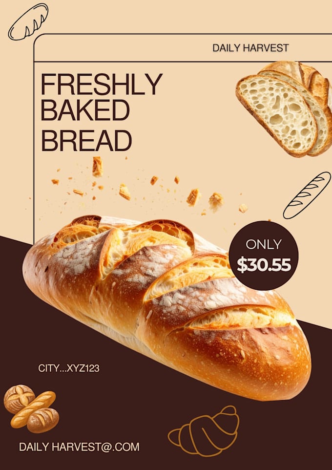 design a bakery bread promotional flyer