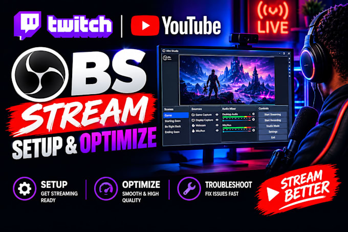 set up, configure, and optimize obs studio for streaming