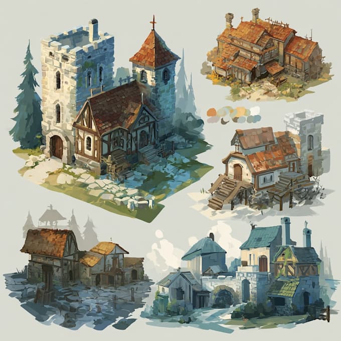 draw anime background, 2d environment, landscape