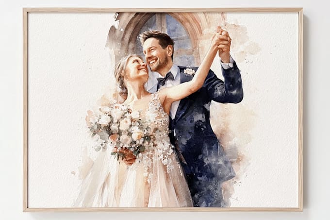 couple portrait wedding portrait illustration