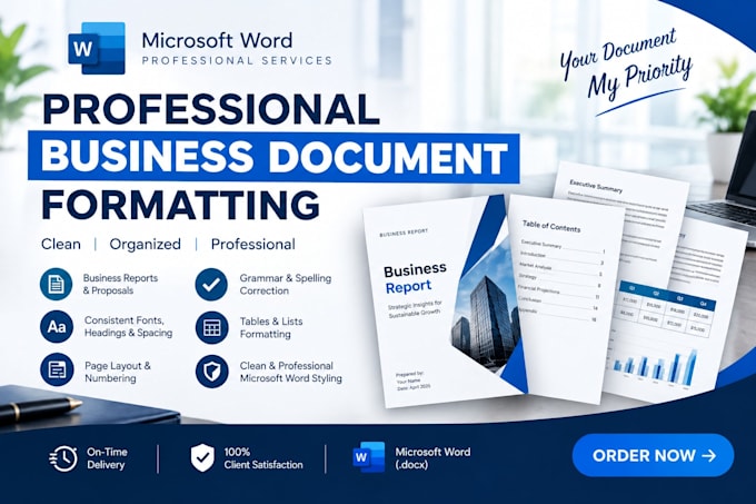 format professional business documents in microsoft word