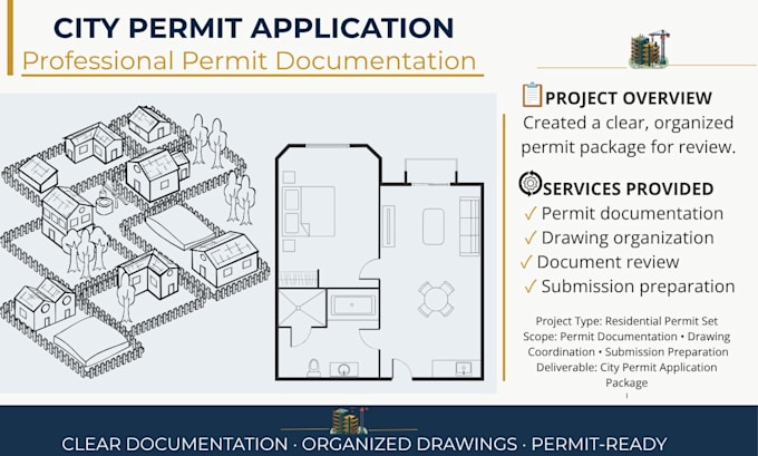 draw architectural plans, city permit drawings, and floor plans