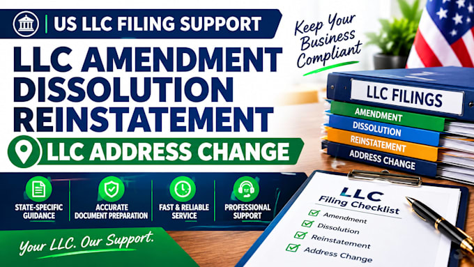 handle llc amendment, dissolution, reinstatement and address changes
