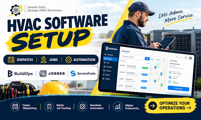 buildops, jobber, sera, hvakr, servicetrade, jonas eci davisware, operix setup