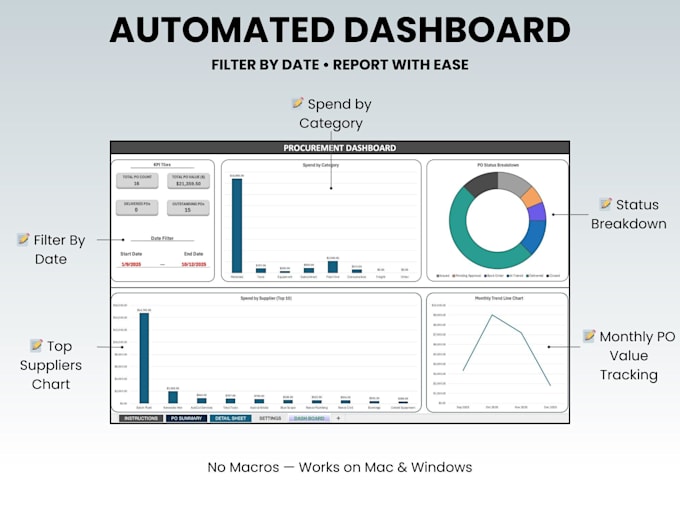 create professional excel spreadsheets and supplier comparisons