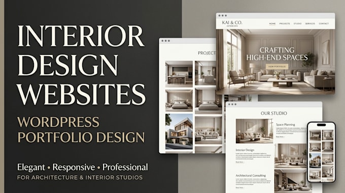 design an architect and interior designer portfolio website in wordpress