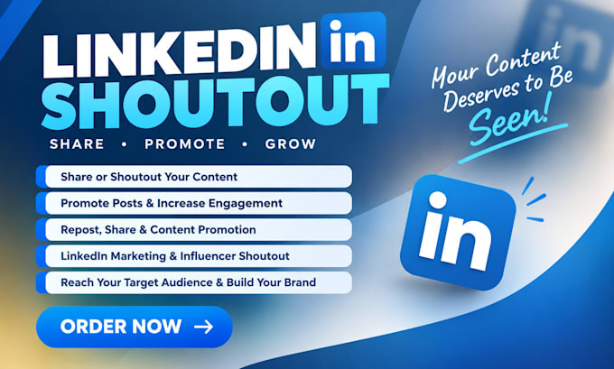 promote, increase your linkedin post visibility with audience, shoutout, repost