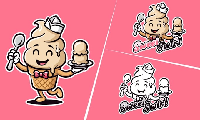 design colorful cartoon mascot logo