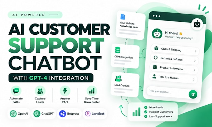 build ai chatbot automation for customer support with gpt 4 integration