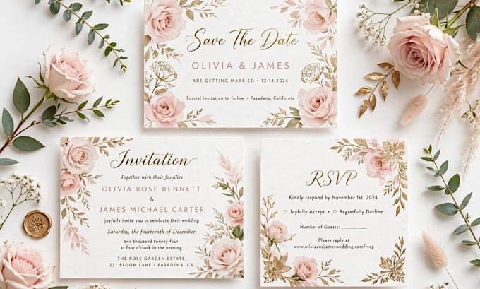 design luxury wedding invitation card