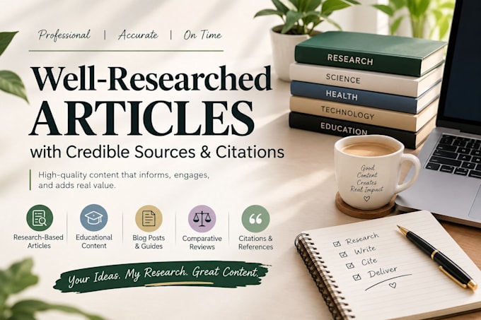 write well researched articles with credible sources and citations