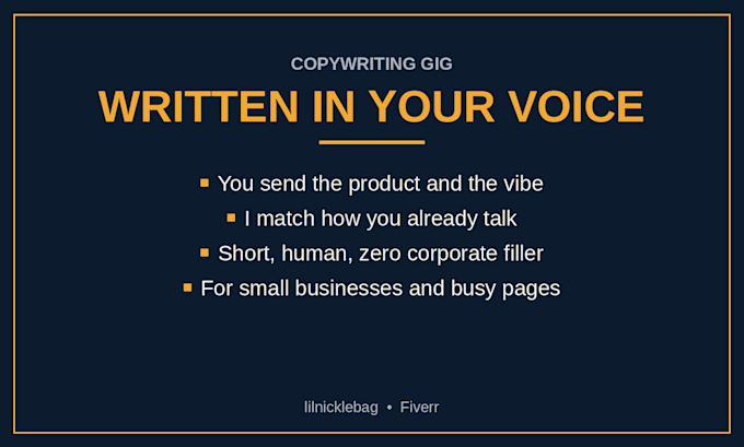 write captions, product descriptions, and bios in your voice