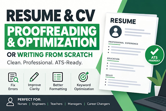 write, proofread, and format your resume or CV for ats