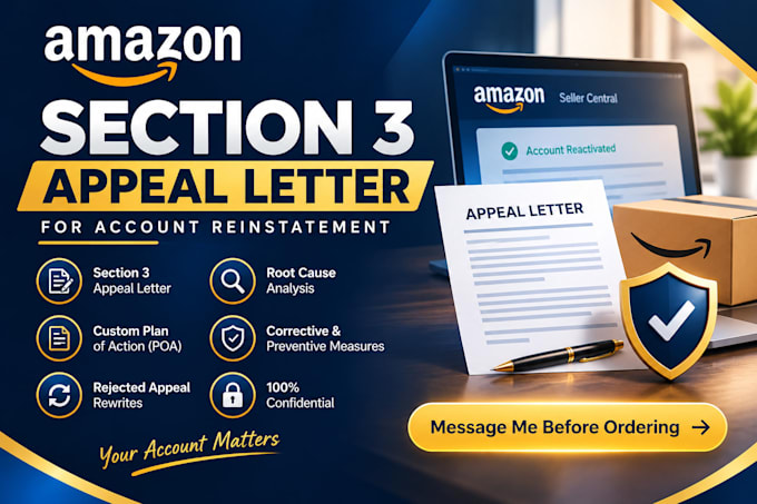 write an amazon section 3 appeal letter for account reinstatement