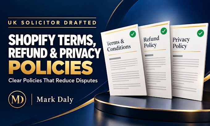 create shopify terms and conditions, refund and privacy policy