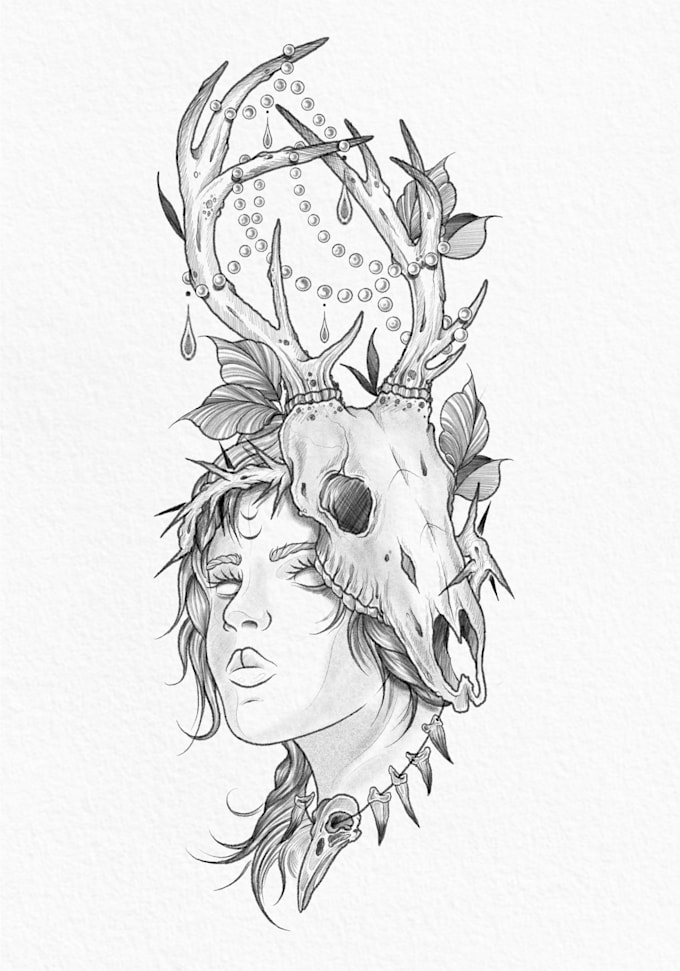 create an illustrative tattoo design