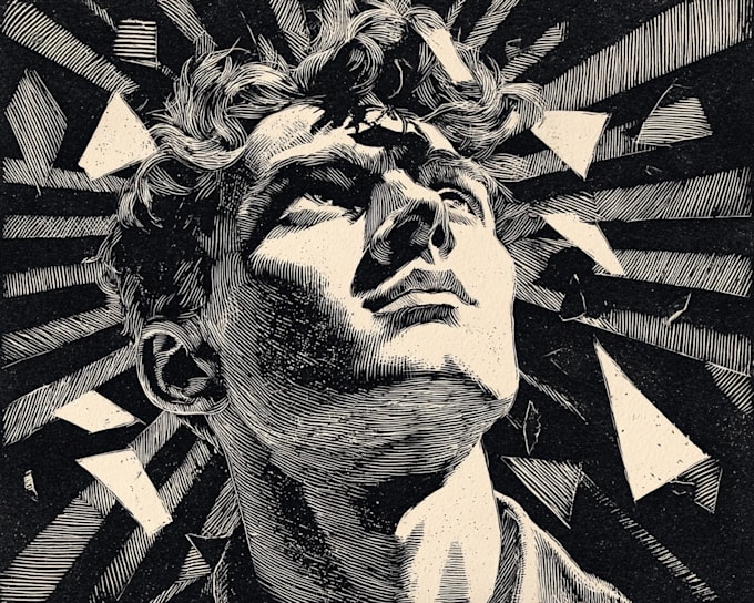 create custom linocut illustrations for books and magazines