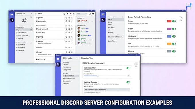 setup professional discord server with bots and roles