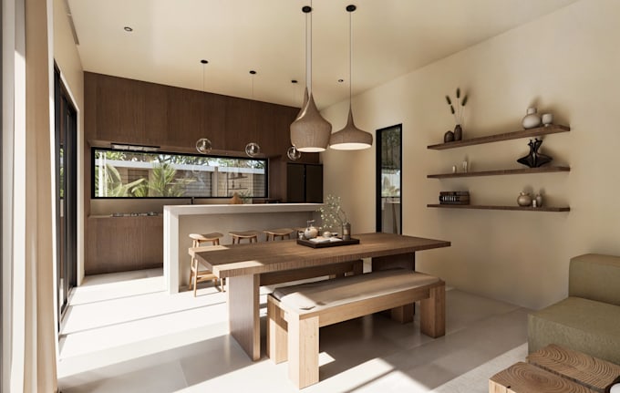 create 3d exterior rendering and architectural visualization