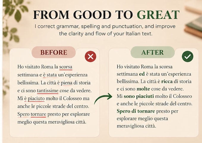 proofread and edit your italian text