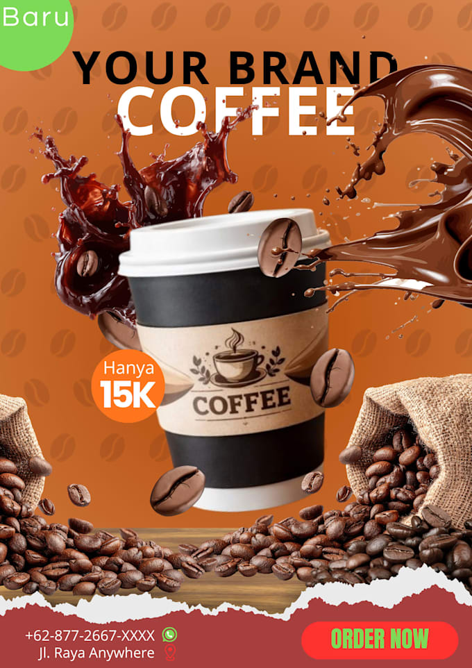 design an attractive food flyer or restaurant promotion poster