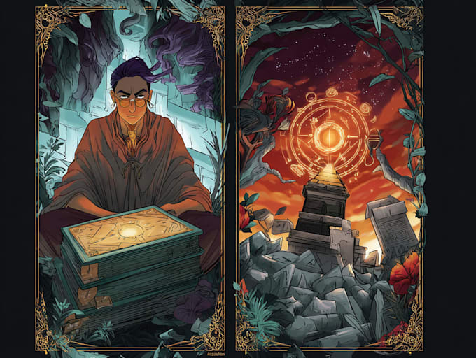 draw illustration for tarot and trading card game