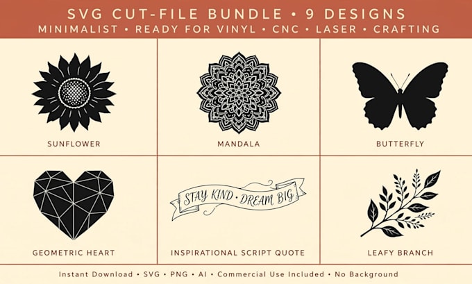 create custom svg cut files for cricut, silhouette and laser cutting