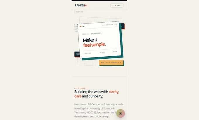 create a professional personal portfolio website