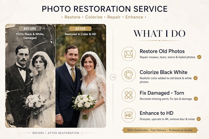 restore old photos colorize and fix damaged photos