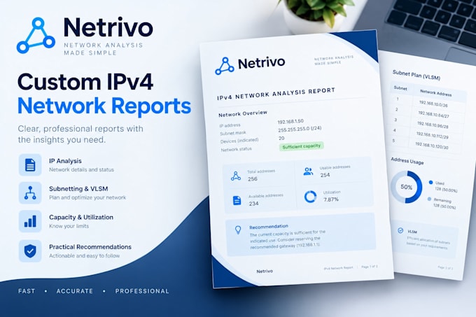 create a custom ipv4 subnetting and network capacity report