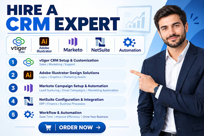 setup vtiger CRM adobe illustrator marketo engaging netsuite automation