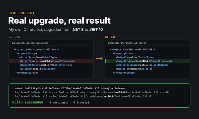 upgrade or migrate your asp net core or dotnet app to net 10