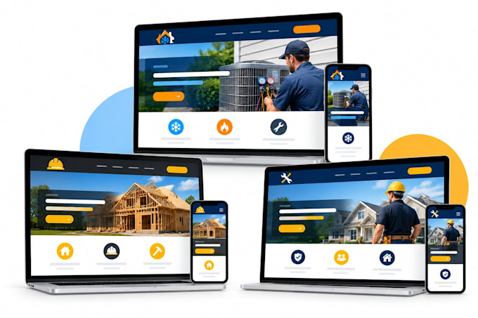 design professional hvac website contractor, construction website