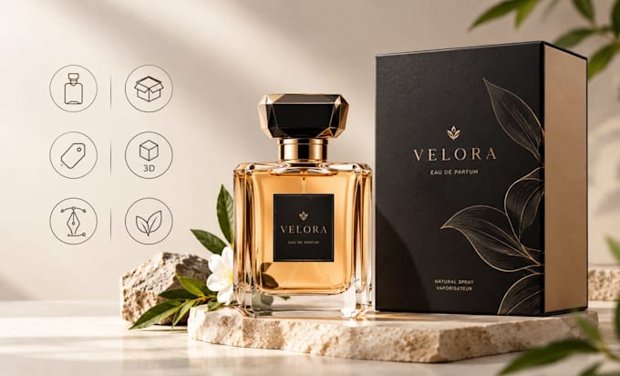 custom perfume packaging design, fragrance bottle concepts and 3d rendering