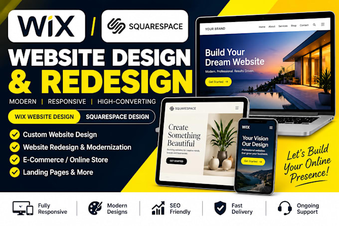 wix website design squarespace website design wix redesign squarespace redesign