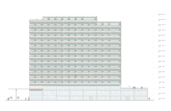 post production of architectural plans, sections and elevations