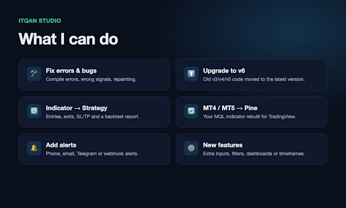 fix, upgrade or convert your tradingview pine script code