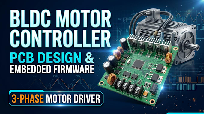 design custom bldc motor driver pcb, embedded firmware and power electronics