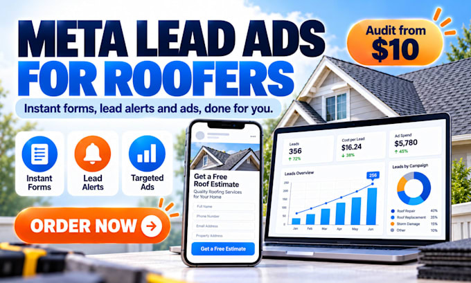 run meta lead ads for roofing companies to get roofing leads with instant forms